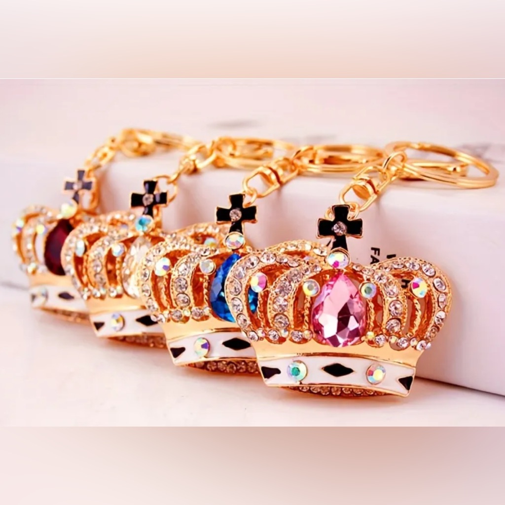 Luxury Rhinestone Crown Bag Charm/Key Ring